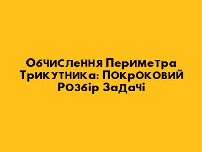 Обчислення Периметра Трикутника: Покроковий Розбір Задачі