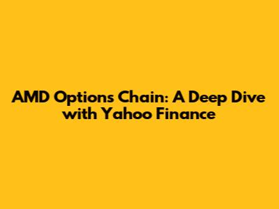 AMD Options Chain: A Deep Dive with Yahoo Finance