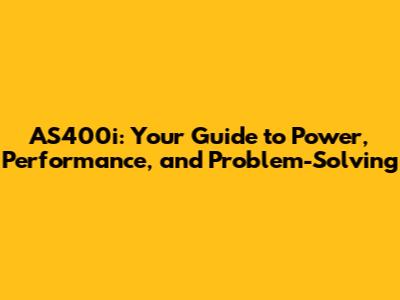 AS400i: Your Guide to Power, Performance, and Problem-Solving
