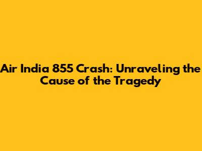 Air India 855 Crash: Unraveling the Cause of the Tragedy