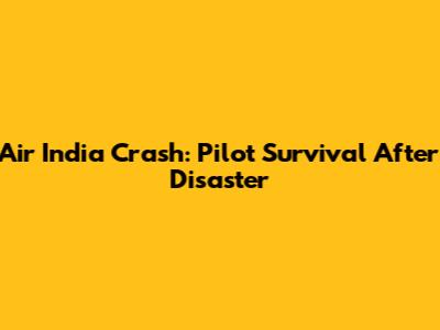Air India Crash: Pilot Survival After Disaster
