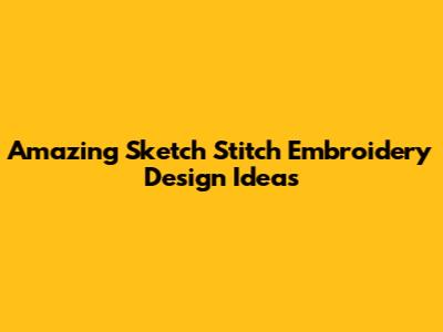 Amazing Sketch Stitch Embroidery Design Ideas