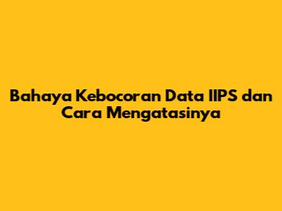 Bahaya Kebocoran Data IIPS dan Cara Mengatasinya