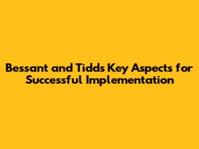 Bessant and Tidd's Key Aspects for Successful Implementation