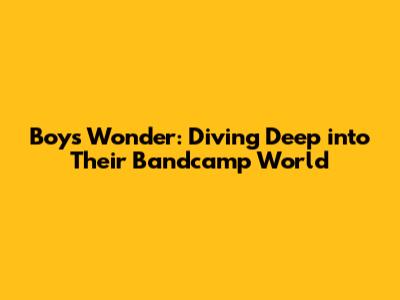 Boys Wonder: Diving Deep into Their Bandcamp World