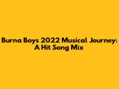 Burna Boy's 2022 Musical Journey: A Hit Song Mix