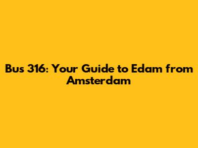 Bus 316: Your Guide to Edam from Amsterdam