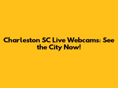 Charleston SC Live Webcams: See the City Now!