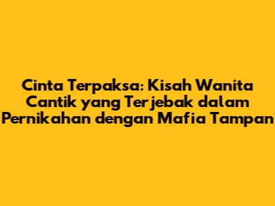 Cinta Terpaksa: Kisah Wanita Cantik yang Terjebak dalam Pernikahan dengan Mafia Tampan