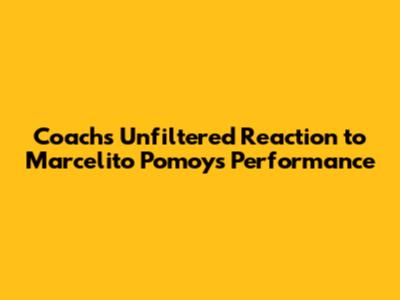 Coach's Unfiltered Reaction to Marcelito Pomoy's Performance