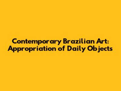 Contemporary Brazilian Art: Appropriation of Daily Objects