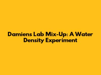Damien's Lab Mix-Up: A Water Density Experiment