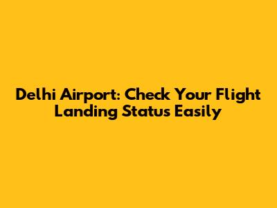 Delhi Airport: Check Your Flight Landing Status Easily