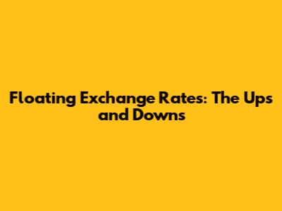 Floating Exchange Rates: The Ups and Downs