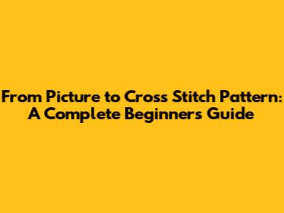 From Picture to Cross Stitch Pattern: A Complete Beginner's Guide