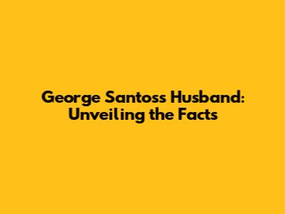George Santos's Husband: Unveiling the Facts