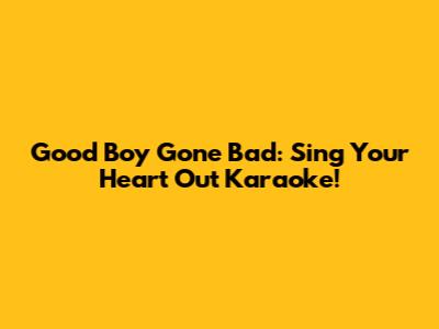 Good Boy Gone Bad: Sing Your Heart Out Karaoke!