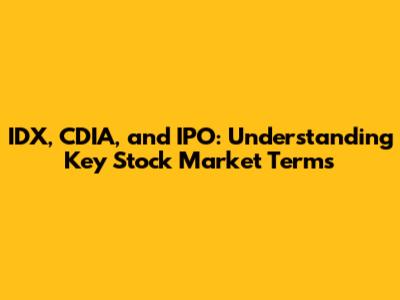 IDX, CDIA, and IPO: Understanding Key Stock Market Terms