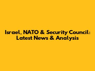 Israel, NATO & Security Council: Latest News & Analysis