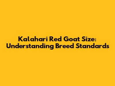 Kalahari Red Goat Size: Understanding Breed Standards