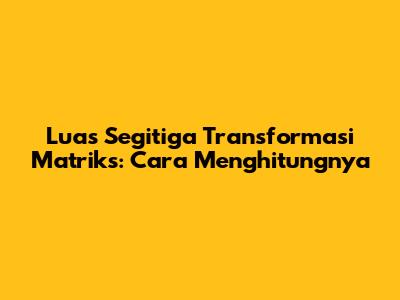 Luas Segitiga Transformasi Matriks: Cara Menghitungnya