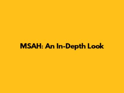 MSAH: An In-Depth Look