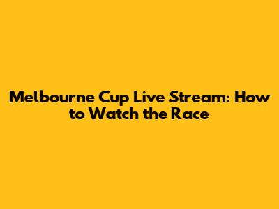 Melbourne Cup Live Stream: How to Watch the Race