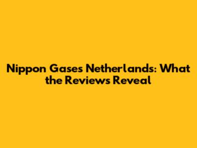 Nippon Gases Netherlands: What the Reviews Reveal