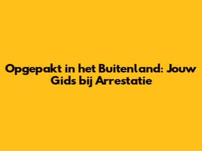 Opgepakt in het Buitenland: Jouw Gids bij Arrestatie