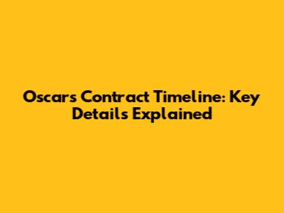 Oscar's Contract Timeline: Key Details Explained