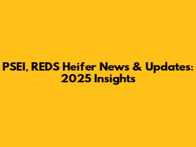 PSEI, REDS Heifer News & Updates: 2025 Insights