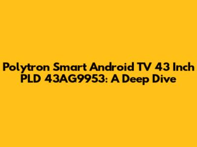 Polytron Smart Android TV 43 Inch PLD 43AG9953: A Deep Dive