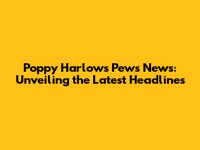Poppy Harlow's Pews News: Unveiling the Latest Headlines