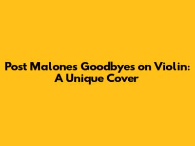 Post Malone's "Goodbyes" on Violin: A Unique Cover