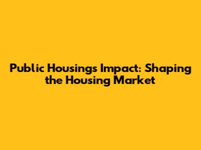 Public Housing's Impact: Shaping the Housing Market
