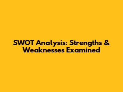 SWOT Analysis: Strengths & Weaknesses Examined