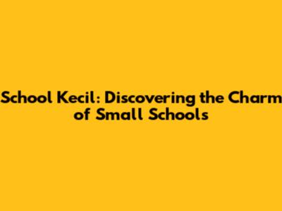 School Kecil: Discovering the Charm of Small Schools