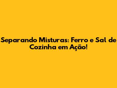 Separando Misturas: Ferro e Sal de Cozinha em Ação!