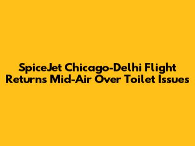 SpiceJet Chicago-Delhi Flight Returns Mid-Air Over Toilet Issues