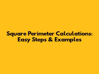 Square Perimeter Calculations: Easy Steps & Examples
