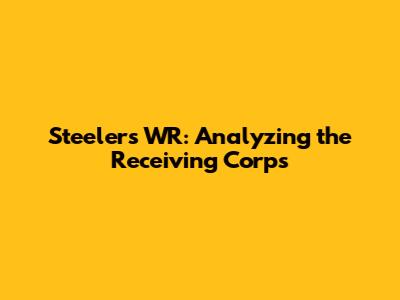 Steelers WR: Analyzing the Receiving Corps