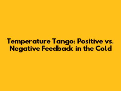 Temperature Tango: Positive vs. Negative Feedback in the Cold
