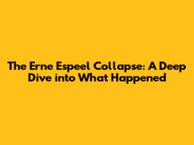 The Erne Espeel Collapse: A Deep Dive into What Happened