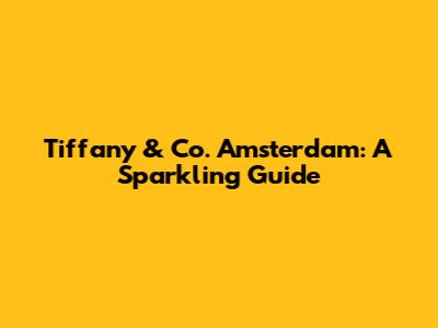 Tiffany & Co. Amsterdam: A Sparkling Guide