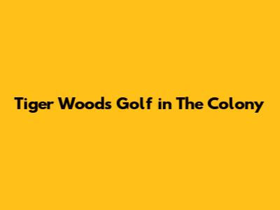 Tiger Woods Golf in The Colony