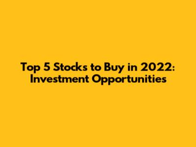 Top 5 Stocks to Buy in 2022: Investment Opportunities
