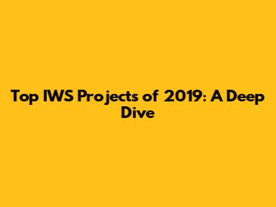 Top IWS Projects of 2019: A Deep Dive