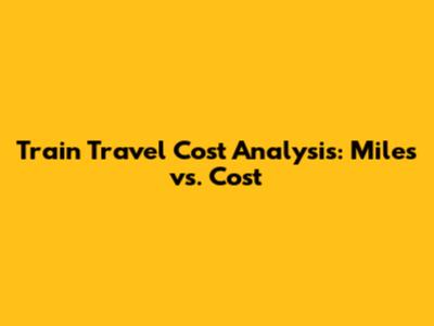 Train Travel Cost Analysis: Miles vs. Cost