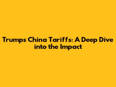 Trump's China Tariffs: A Deep Dive into the Impact