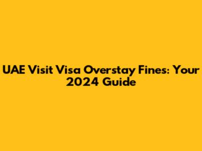 UAE Visit Visa Overstay Fines: Your 2024 Guide